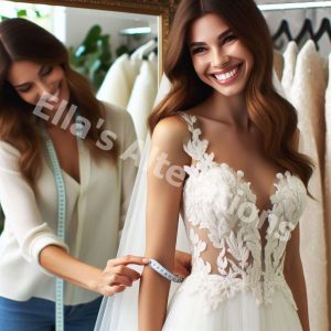 Detailed wedding gown alterations